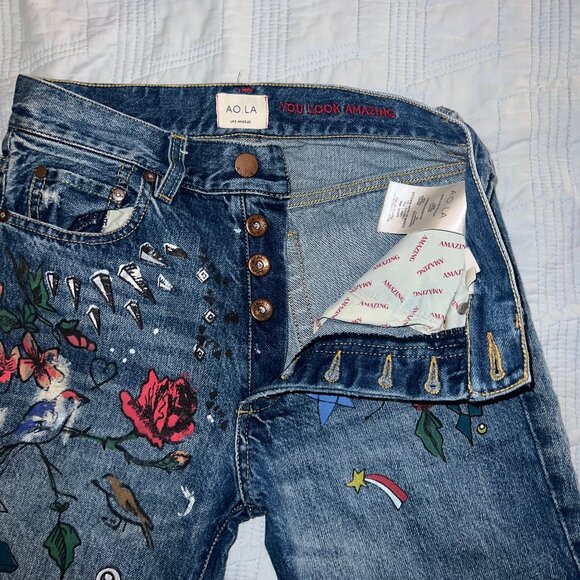 Alice & Olivia graphic jeans - size 25 - Picture 4 of 7